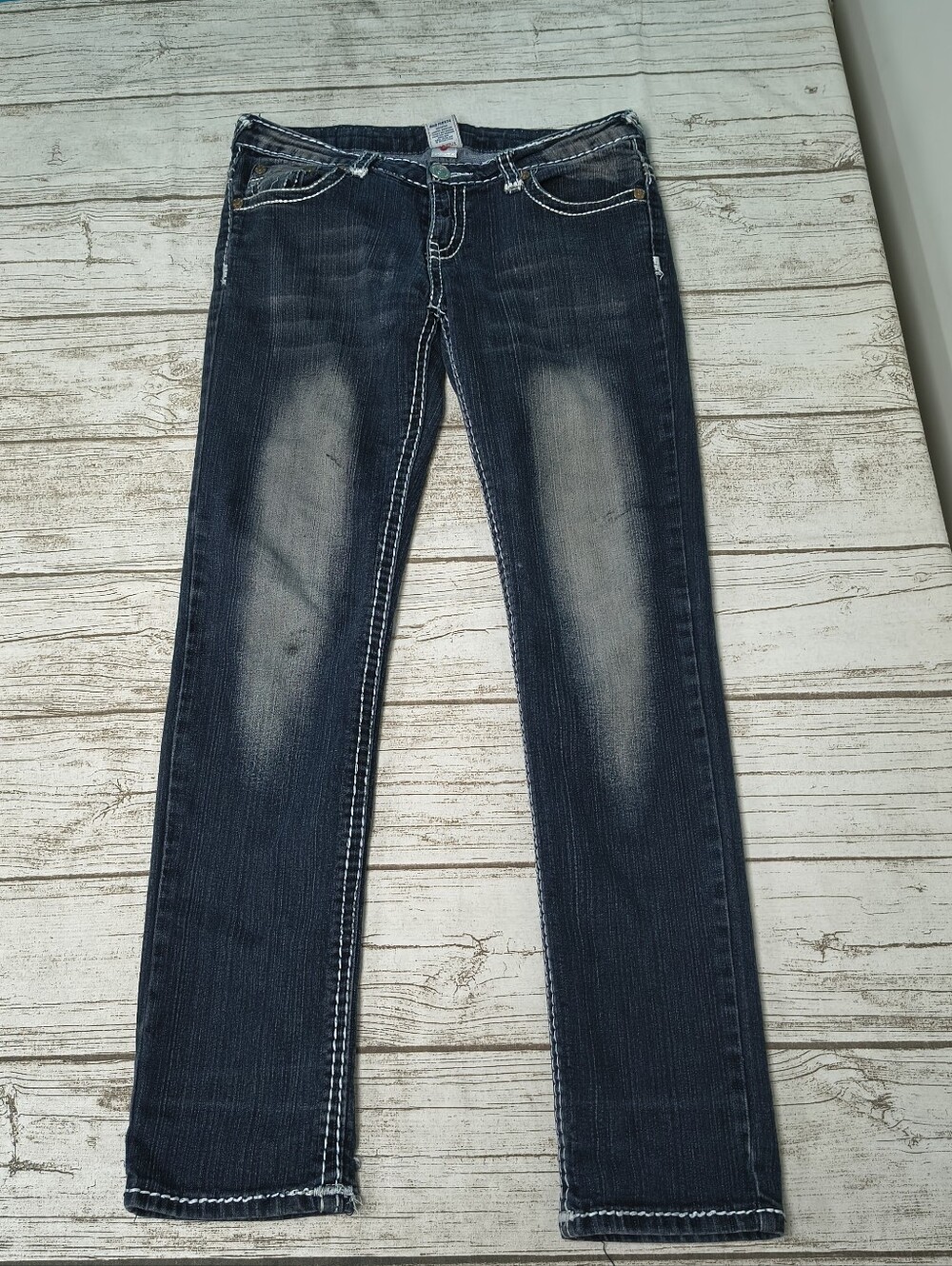 Vintage True Religion Y2K Black Denim Thick Stitch Jeans Women Size 30